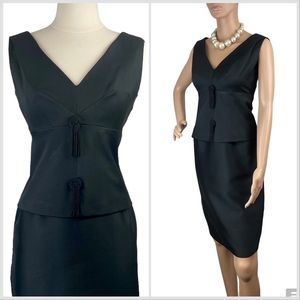 1960s Black Cocktail Dress with Tassels XS Small